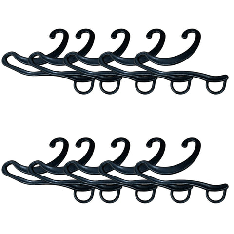 Darrahopens Home & Garden > Laundry & Cleaning > Drying Racks & Hangers 10 Pack Plastic Sock Hangers with Front Hooks, Retail Display Hanging Clips, Black
