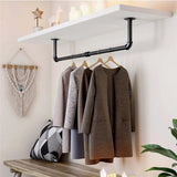 Darrahopens Home & Garden > Laundry & Cleaning > Drying Racks & Hangers 2-Pack Heavy Metal Pipe Clothes Rack Rails for Closet Hanging Storage