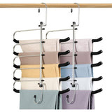 Darrahopens Home & Garden > Laundry & Cleaning > Drying Racks & Hangers 2 Pack Space Saving Hangers - Non-Slip Trouser Hanger With Foam Padded Swing Hanger Multi-Layer Hanger Organizer And