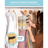 Darrahopens Home & Garden > Laundry & Cleaning > Drying Racks & Hangers 2 Pack Space Saving Hangers - Non-Slip Trouser Hanger With Foam Padded Swing Hanger Multi-Layer Hanger Organizer And
