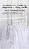 Darrahopens Home & Garden > Laundry & Cleaning > Drying Racks & Hangers 2-SET Space-Saving 6-in-1 Foldable Hanger Set Multi-Functional Closet Organizer Clothes Drying Rack with Pant Clips (Black & Black Clip Upgrade Edition) Ideal for Homes and Dorm Rooms