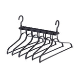Darrahopens Home & Garden > Laundry & Cleaning > Drying Racks & Hangers 2-SET Space-Saving 6-in-1 Foldable Hanger Set Multi-Functional Closet Organizer Clothes Drying Rack with Pant Clips (Black & Black Clip Upgrade Edition) Ideal for Homes and Dorm Rooms