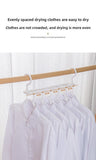 Darrahopens Home & Garden > Laundry & Cleaning > Drying Racks & Hangers 2-SET Space-Saving 6-in-1 Foldable Hanger Set Multi-Functional Closet Organizer Clothes Drying Rack with Pant Clips (Gray & Gray Clip Upgrade Edition) Ideal for Homes and Dorm Rooms