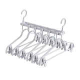 Darrahopens Home & Garden > Laundry & Cleaning > Drying Racks & Hangers 2-SET Space-Saving 6-in-1 Foldable Hanger Set Multi-Functional Closet Organizer Clothes Drying Rack with Pant Clips (Gray & Gray Clip Upgrade Edition) Ideal for Homes and Dorm Rooms