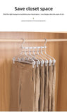 Darrahopens Home & Garden > Laundry & Cleaning > Drying Racks & Hangers 2-SET Space-Saving 6-in-1 Foldable Hanger Set Multi-Functional Closet Organizer Clothes Drying Rack with Pant Clips (White & White Clip Upgrade Edition) Ideal for Homes and Dorm Rooms
