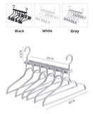 Darrahopens Home & Garden > Laundry & Cleaning > Drying Racks & Hangers 2-SET Space-Saving 6-in-1 Foldable Hanger Set Multi-Functional Closet Organizer Clothes Drying Rack with Pant Clips (White & White Clip Upgrade Edition) Ideal for Homes and Dorm Rooms