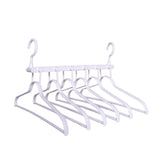 Darrahopens Home & Garden > Laundry & Cleaning > Drying Racks & Hangers 2-SET Space-Saving 6-in-1 Foldable Hanger Set Multi-Functional Closet Organizer Clothes Drying Rack with Pant Clips (White & White Clip Upgrade Edition) Ideal for Homes and Dorm Rooms