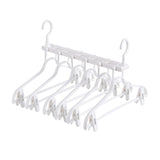 Darrahopens Home & Garden > Laundry & Cleaning > Drying Racks & Hangers 2-SET Space-Saving 6-in-1 Foldable Hanger Set Multi-Functional Closet Organizer Clothes Drying Rack with Pant Clips (White & White Clip Upgrade Edition) Ideal for Homes and Dorm Rooms