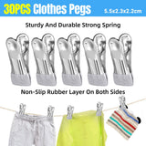 Darrahopens Home & Garden > Laundry & Cleaning > Drying Racks & Hangers 30pcs Multi Functional Stainless Steel Clothes Drying Clips Windproof Clips