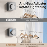 Darrahopens Home & Garden > Laundry & Cleaning > Drying Racks & Hangers Black 4.2M Heavy Duty Invisible Retractable Clothesline - Rustproof & Drill-Free Laundry Hanger with 20kg Load Capacity