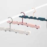 Darrahopens Home & Garden > Laundry & Cleaning > Drying Racks & Hangers Clothes Hanger Rack Anti Slip Multifunctional Foldable Travel Hanger with Clips for Home Dorm Pink In Australia - Darrahopens