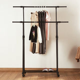 Darrahopens Home & Garden > Laundry & Cleaning > Drying Racks & Hangers Double-rod Adjustable Clothes Rack with Pulley-Back