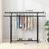 Darrahopens Home & Garden > Laundry & Cleaning > Drying Racks & Hangers Double-rod Adjustable Clothes Rack with Pulley-Back