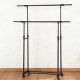 Darrahopens Home & Garden > Laundry & Cleaning > Drying Racks & Hangers Double-rod Adjustable Clothes Rack with Pulley-Back