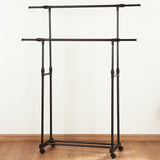 Darrahopens Home & Garden > Laundry & Cleaning > Drying Racks & Hangers Double-rod Adjustable Clothes Rack with Pulley-Back