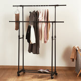Darrahopens Home & Garden > Laundry & Cleaning > Drying Racks & Hangers Double-rod Adjustable Clothes Rack with Pulley-Back