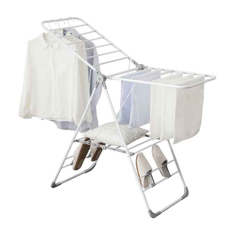 Darrahopens Home & Garden > Laundry & Cleaning > Drying Racks & Hangers Floor-Standing Folding Wing-Shaped Drying Rack-White In Australia - Darrahopens