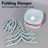 Darrahopens Home & Garden > Laundry & Cleaning > Drying Racks & Hangers Portable Foldable Travel Clothes Hanger Set, Includes Clips, Clothes Rack With Storage Bag For Business Trips and Home Use—Blue In Australia - Darrahopens