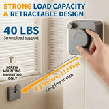 Darrahopens Home & Garden > Laundry & Cleaning > Drying Racks & Hangers Retractable Invisible Clothesline | Freely Extends to 4.2 Meters, Holds Up to 40 Pounds, Suitable for Balcony Bathroom Outdoor Use, Essential for Small Spaces(white)