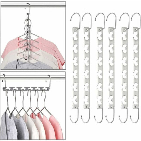Darrahopens Home & Garden > Laundry & Cleaning > Drying Racks & Hangers Space Saving Hangers, Magic Metal Hangers Stainless Steel Non-Slip, Multifunctional Space Saving Hanger Organizer In