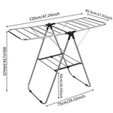 Darrahopens Home & Garden > Laundry & Cleaning > Drying Racks & Hangers Stainless Steel Floor-Standing Folding Wing-Shaped Drying Rack-Silver In Australia - Darrahopens