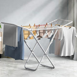 Darrahopens Home & Garden > Laundry & Cleaning > Drying Racks & Hangers Upgrade Double Wing Floor Folding Drying Rack For Clothes Quilt Towel-White