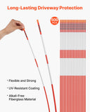 Darrahopens Home & Garden > Laundry & Cleaning > Drying Racks & Hangers VEVOR Driveway Markers, 500Pcs 122cm Long 6.35mm Dia, Hi-Visibility Driveway Reflectors with 12 in Steel Drill Bits, Reflective Snow Sticks Fiberglass Pole for Parking Lots, Walkways, Snow Plowing