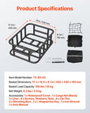 Darrahopens Home & Garden > Laundry & Cleaning > Drying Racks & Hangers VEVOR Rear Bike Basket, Medium Bicycle Basket with Cargo Net, Liner & Waterproof Cover, Heavy Duty Bike Back Basket for Adult Women/Men Carrying Dogs, Pets, Fruit & Grocery, Mounting Tools Included