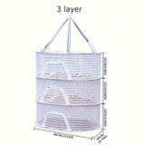 Darrahopens Home & Garden > Laundry & Cleaning > Drying Racks & Hangers White Black Fiber Mesh Air Drying Rack - Multi-layer Collapsible for Clothes & Food