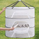 Darrahopens Home & Garden > Laundry & Cleaning > Drying Racks & Hangers White Black Fiber Mesh Air Drying Rack - Multi-layer Collapsible for Clothes & Food