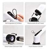Darrahopens Home & Garden > Laundry & Cleaning GOMINIMO Cordless Electric Spin Scrubber with 7 Replaceable Brush Heads (White)