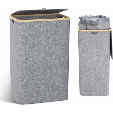 Darrahopens Home & Garden > Laundry & Cleaning > Laundry Baskets 100L Laundry Basket With Lid Laundry Hamper With Handles Dirty Laundry Basket, Laundry Bin Laundry Basket Foldable