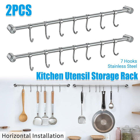 Darrahopens Home & Garden > Laundry & Cleaning > Laundry Baskets 2PCS 304 Stainless Steel Bathroom Towel Hook Wall Mounted Clothes Kitchen Hanger