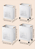 Darrahopens Home & Garden > Laundry & Cleaning > Laundry Baskets A wheeled foldable plastic laundry basket, suitable for dirty clothes and easy to move. It features a breathable design for convenience and practicality.