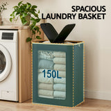 Darrahopens Home & Garden > Laundry & Cleaning > Laundry Baskets Artiss 2 Sections Laundry Basket with Removable Bags Foldable Black