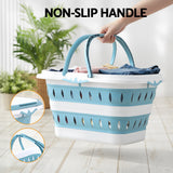Darrahopens Home & Garden > Laundry & Cleaning > Laundry Baskets Artiss Laundry Basket Hamper Large Foldable Washing Clothes Storage Organiser Blue
