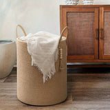 Darrahopens Home & Garden > Laundry & Cleaning > Laundry Baskets Brown Gray round rope laundry basket, tassel laundry basket, high quality laundry basket, bohemian laundry basket, stylish laundry basket, boho rope basket, large laundry hamper, Australian home decor