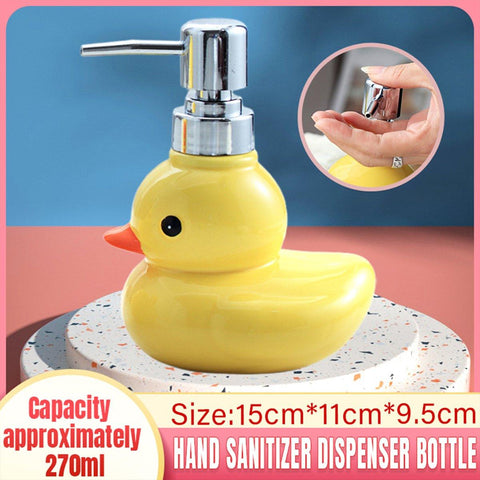 Darrahopens Home & Garden > Laundry & Cleaning > Laundry Baskets Cartoon Yellow Duck Ceramic Hand Sanitizer Lotion Bottle Press Dispenser Pump
