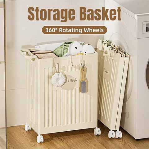 Darrahopens Home & Garden > Laundry & Cleaning > Laundry Baskets Fitness Storage Basket Organizer Tube with Wheeled Basket for Home Use and Gym