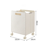 Darrahopens Home & Garden > Laundry & Cleaning > Laundry Baskets Foldable Laundry Basket with Wheels - Portable Rolling Hamper for Home Use 33*28*48cm Cream Yellow