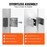 Darrahopens Home & Garden > Laundry & Cleaning > Laundry Baskets VEVOR Glass Clamp, 4 PCS Square Glass Railing Bracket for 0.31 "-0.47 " Tempered Glass, 304 Stainless Steel Glass Mounting Clamp, Glass Shelf Bracket for Balcony, Garden, Pool, Stair, Silver