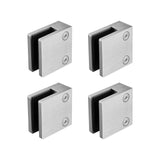 Darrahopens Home & Garden > Laundry & Cleaning > Laundry Baskets VEVOR Glass Clamp, 4 PCS Square Glass Railing Bracket for 0.31 "-0.47 " Tempered Glass, 304 Stainless Steel Glass Mounting Clamp, Glass Shelf Bracket for Balcony, Garden, Pool, Stair, Silver