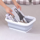 Darrahopens Home & Garden > Laundry & Cleaning > Laundry Cleaning Supplies 20x 9L Collapsible Laundry Folding Clothes Basket w Handles Bin Bulk -Grey/White In Australia - Darrahopens
