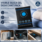 Darrahopens Home & Garden > Laundry & Cleaning > Laundry Cleaning Supplies 4 Pack Standard Blue Black Flat Opening Silica Gel, Visual Humidity Dehumidifying Packs 200g In Australia - Darrahopens