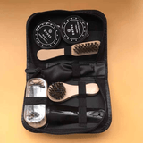 Darrahopens Home & Garden > Laundry & Cleaning > Laundry Cleaning Supplies 7-in-1 Travel Case Black and Neutral Shoe Brush Cleaning Kit