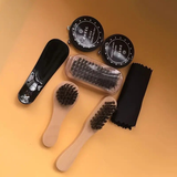 Darrahopens Home & Garden > Laundry & Cleaning > Laundry Cleaning Supplies 7-in-1 Travel Case Black and Neutral Shoe Brush Cleaning Kit