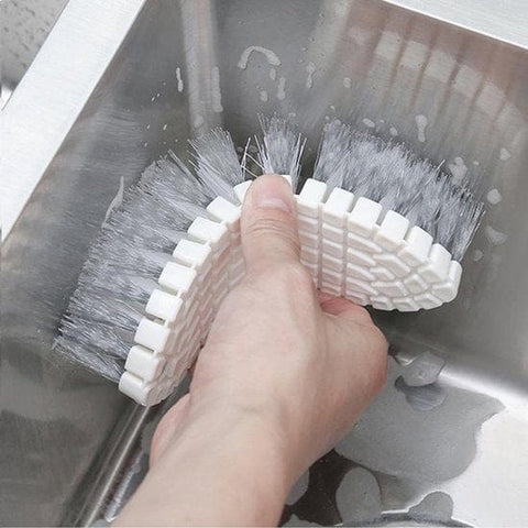 Darrahopens Home & Garden > Laundry & Cleaning > Laundry Cleaning Supplies Brush - Multifunctional cleaning brush - Sturdy hand brush with stiff bristles - Multiple flexible brush heads - Suitable for cleaning bathtubs, kitchens, faucets and corners - Set of 2 - White