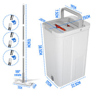 Darrahopens Home & Garden > Laundry & Cleaning > Laundry Cleaning Supplies Flat D Set Mop and Bucket Wringer Set with Stainless-Steel Handle 10 Washable and Reusable Microfiber Pads for Hardwood Laminate Floors Tile