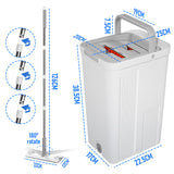 Darrahopens Home & Garden > Laundry & Cleaning > Laundry Cleaning Supplies Flat D Set Mop and Bucket Wringer Set with Stainless-Steel Handle 10 Washable and Reusable Microfiber Pads for Hardwood Laminate Floors Tile