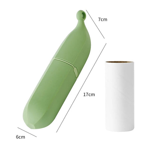Darrahopens Home & Garden > Laundry & Cleaning > Laundry Cleaning Supplies Green Multifunctional Banana-Shaped Lint Remover – Portable Sticky Hair Cleaner with 6 Replaceable Rolls